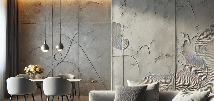 Декоративная штукатурка и микробетон – альтернатива традиционным обоям