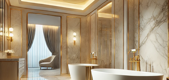 Натуральный камень и керамическая плитка – тренд в отделке ванных комнат